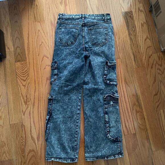 Lilac Sunset Baggy Cargo Jeans Juniors 11 Acid Wash Casual Y2K Grunge Edgy - Picture 2 of 8